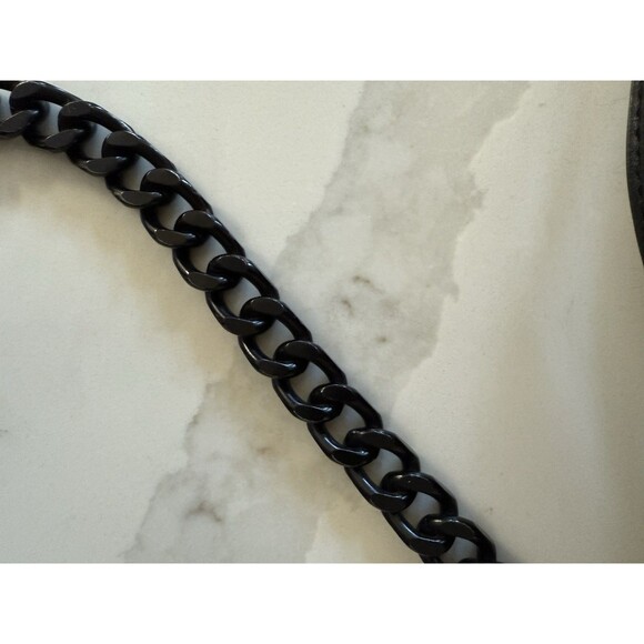 ALDO Black Greenwald Crossbody Bag Purse With Shoulder Chain Zip Pocket NICE! - Picture 8 of 8